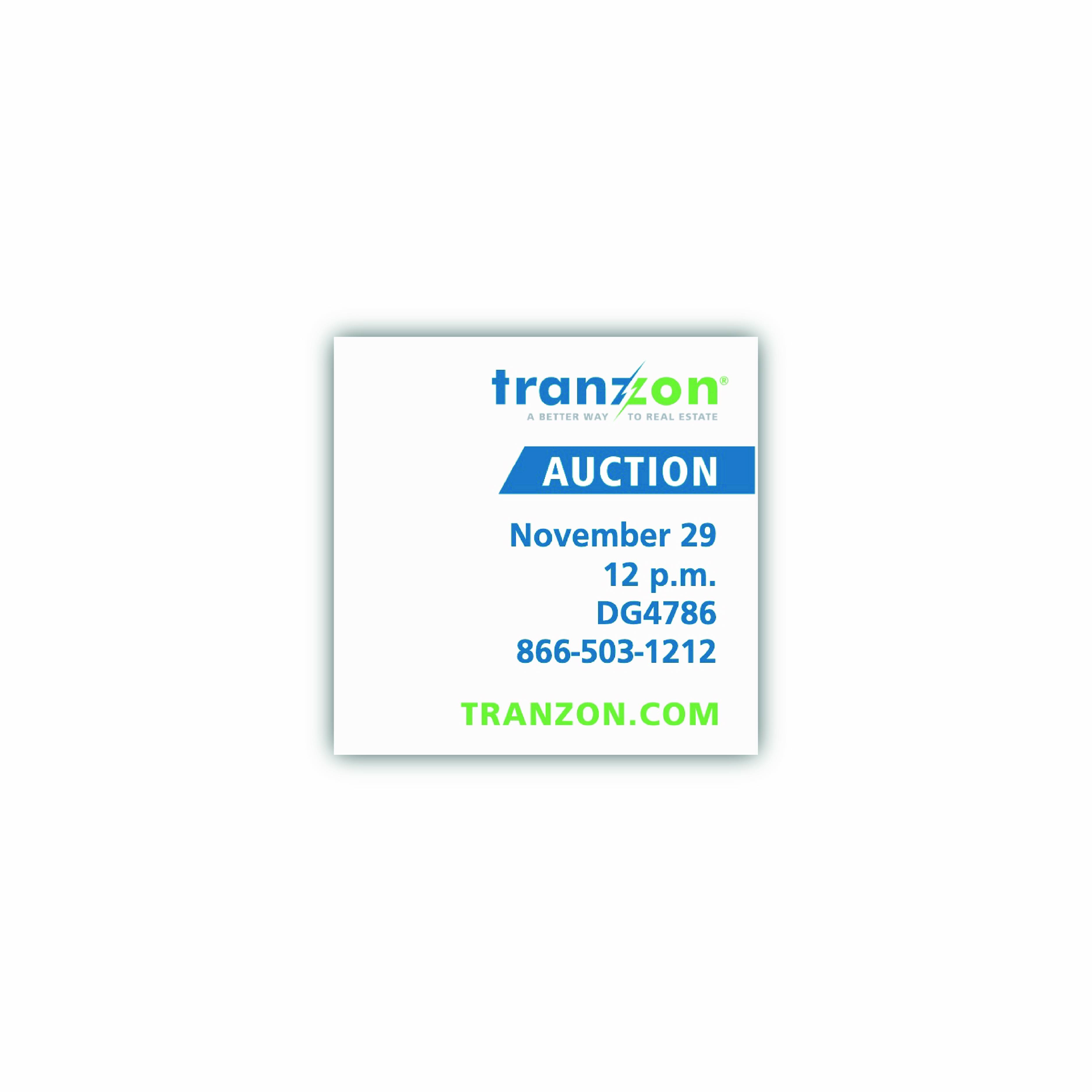 Tranzon Sign 4×4 – Real Estate / Auction Panel (Custom Design) #3